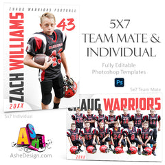 5x7 Team Mate & Individual  Multi-Sport Template For Photoshop - The MVP