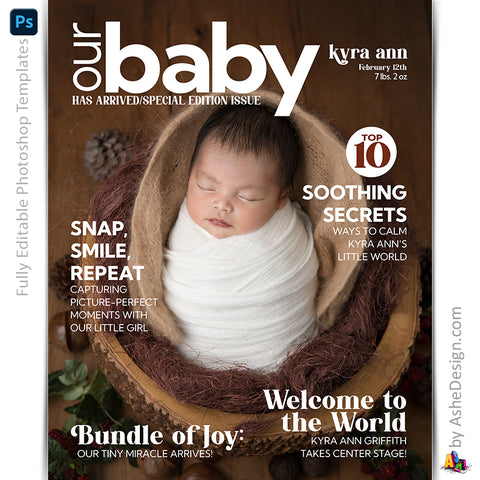 8x10 Magazine Cover Template For Photoshop - Our Baby