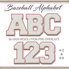 PNG Alphabet Overlays - Baseball