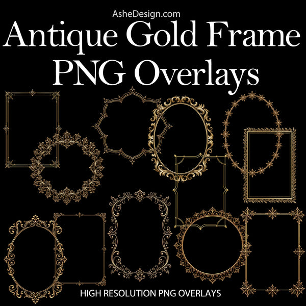 Designer Gems - Antique Gold Frame Overlays