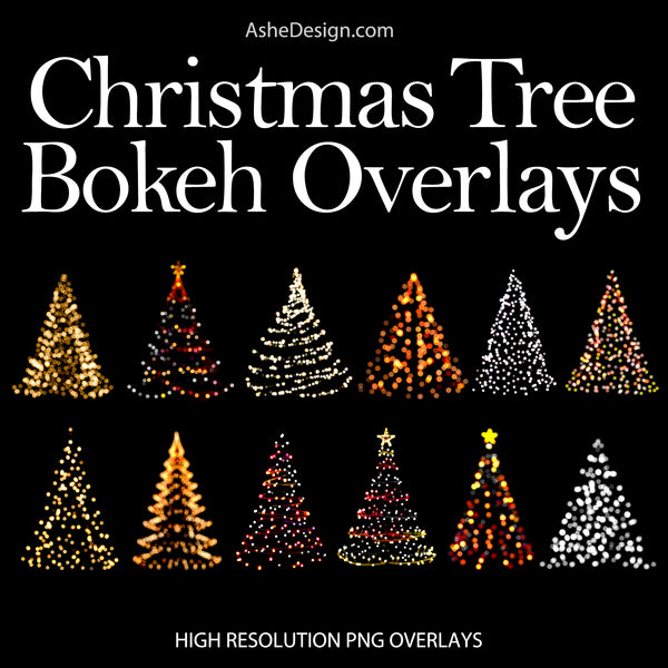 Designer Gems - Christmas Tree Bokeh Overlays