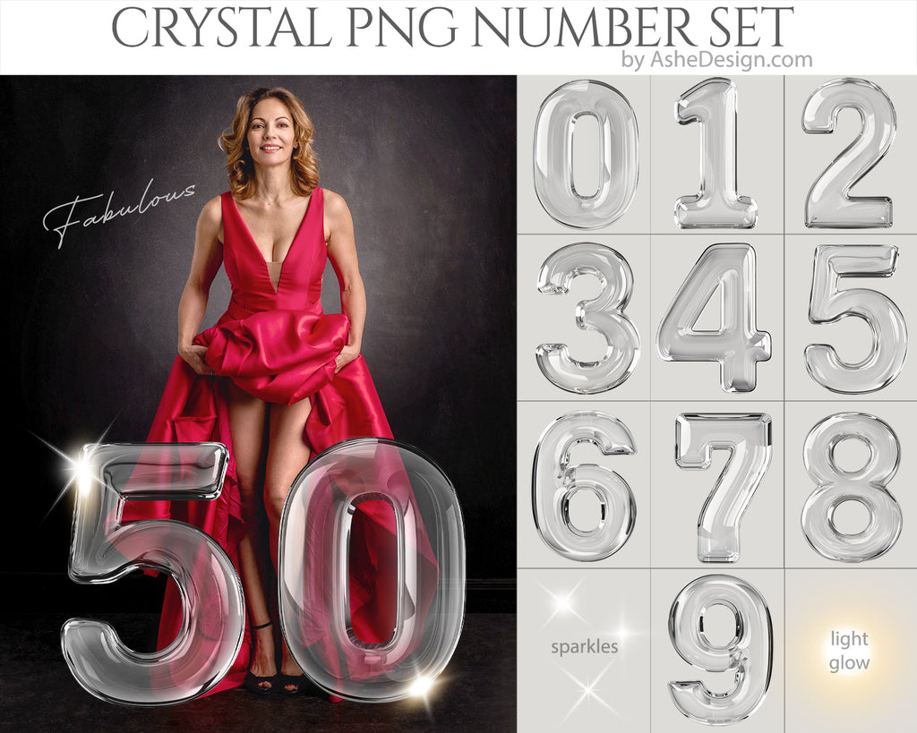 Ashe Design | PNG Number Overlays | Crystal – AsheDesign