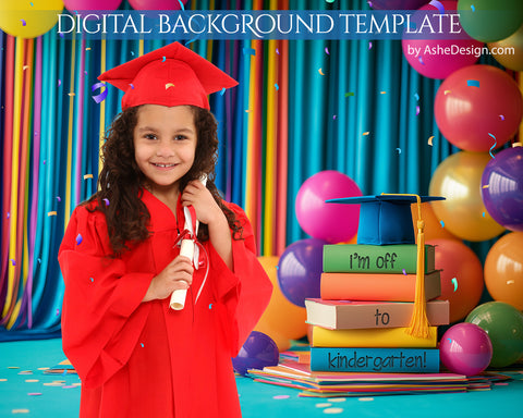 Digital Backdrop Set - Preschool Kindergarten Grad