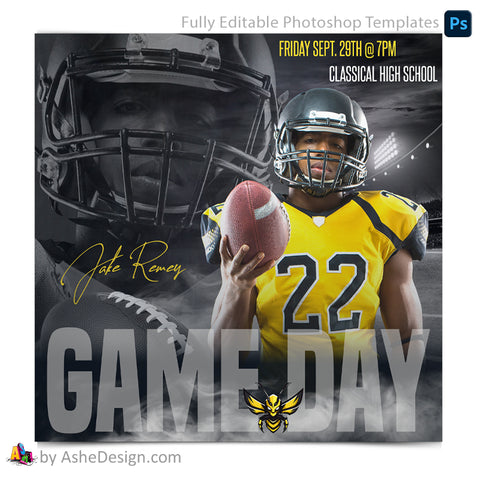 Game Day Social Media Template for Photoshop - Dream Weaver Football
