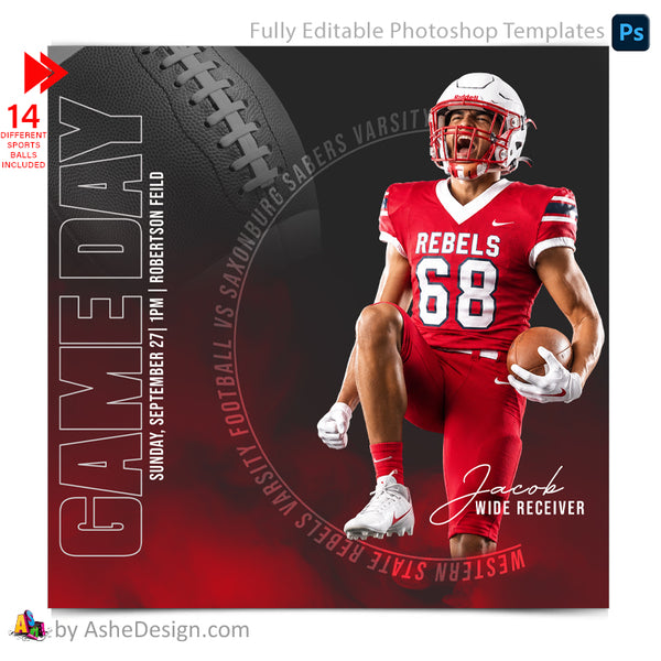 Game Day Social Media Template for Photoshop - Inner Circle