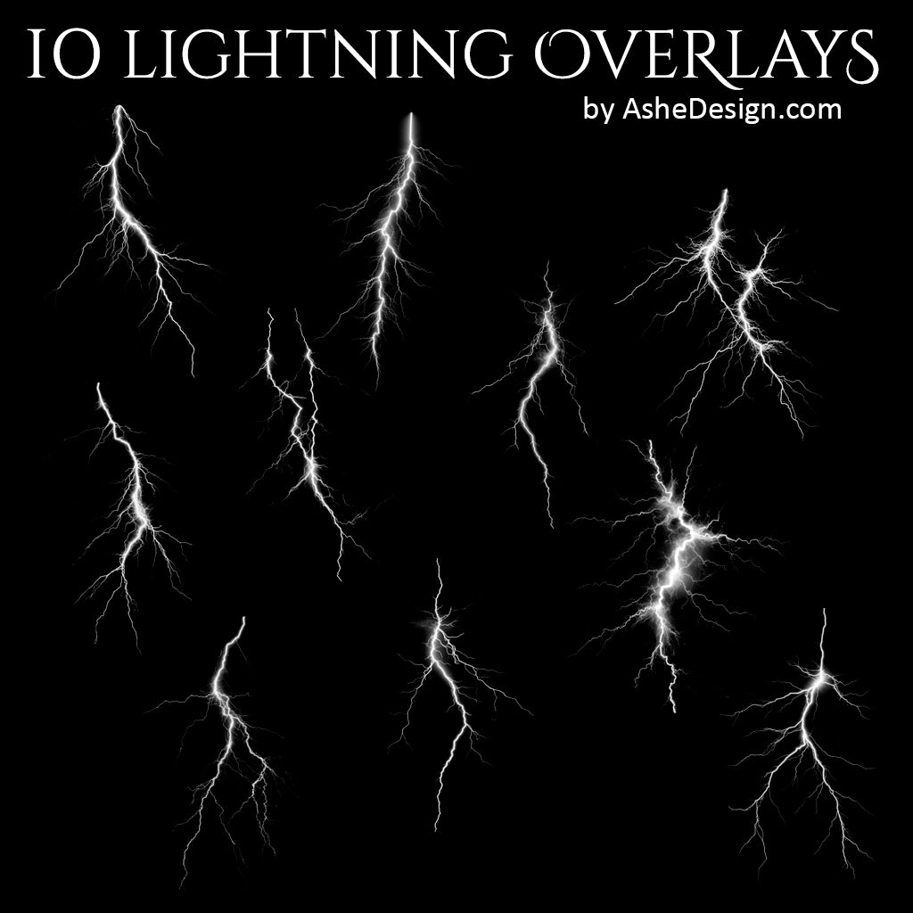 Lightining Overlay PNG Lightning Strikes Overlay Set, High Quality Photoshop Overlays ...