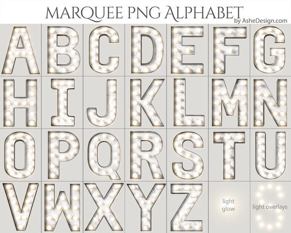 PNG Alphabet Overlays - Marquee