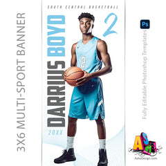 3x6 Multi-Sport Banner - The MVP Sports Banner Template For Photoshop