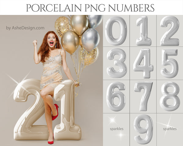 Ashe Design | PNG Number Overlays | Porcelain – AsheDesign