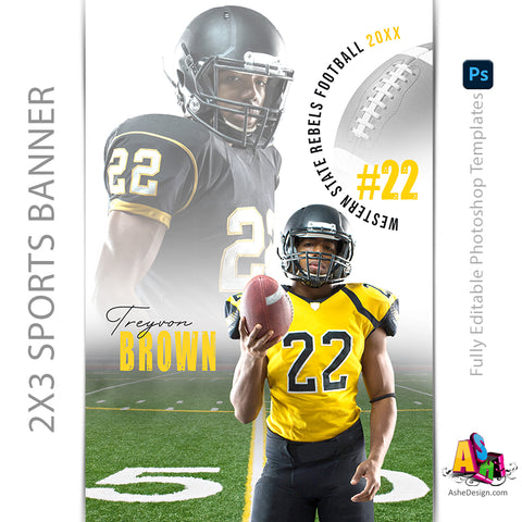 2x3 Amped Sports Banner - All Around Football