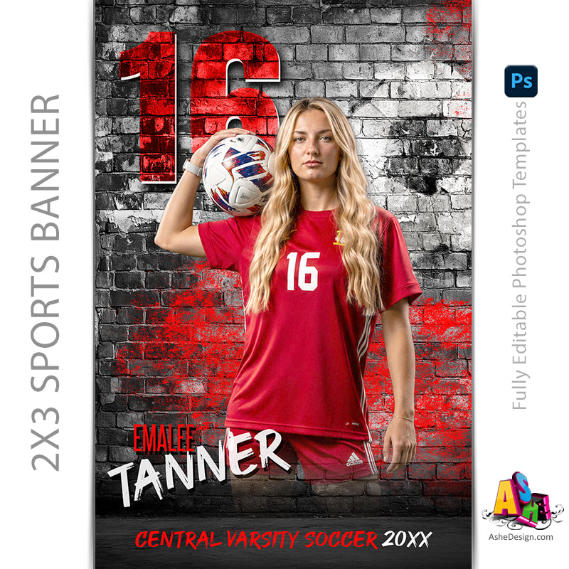 2x3 Amped Sports Banner - Legacy Wall Soccer