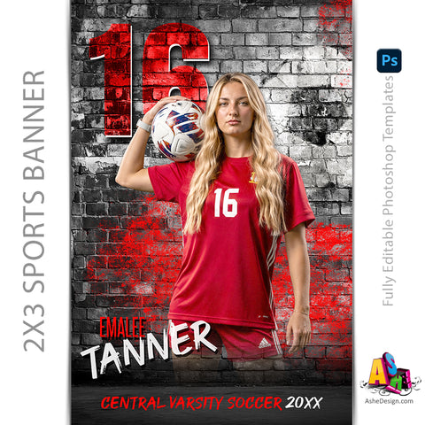 2x3 Amped Sports Banner - Legacy Wall Soccer