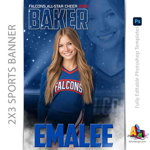 2x3 Amped Sports Banner - Nitro Fusion Cheer
