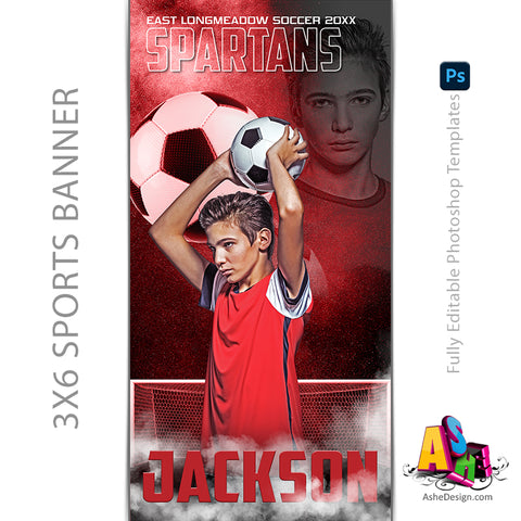 3x6 Sports Banner - Nitro Fusion Soccer Banner Template For Photoshop