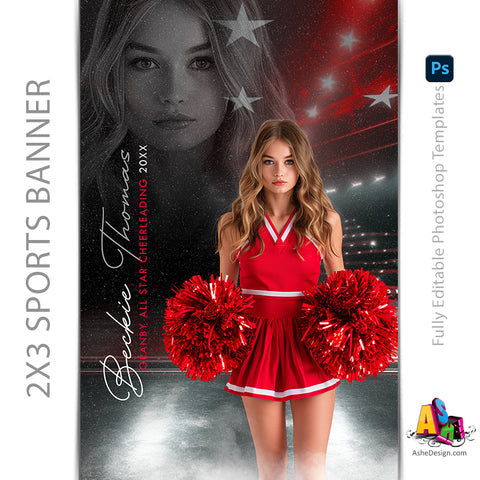 2x3 Amped Sports Banner - Reflection Cheer