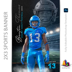 2'x3' Sports Banner - Reflection Football Template For Photoshop
