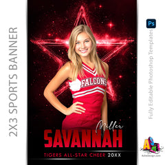 2x3 Amped Sports Banner - Sparkling Star