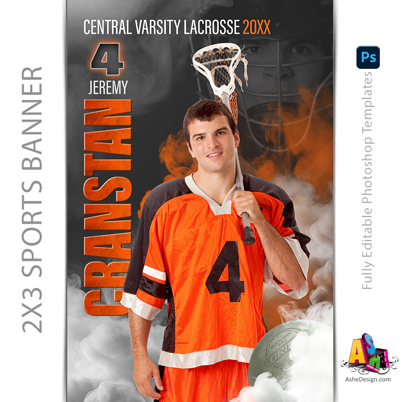 2x3 Amped Sports Banner - Sports Legends Lacrosse