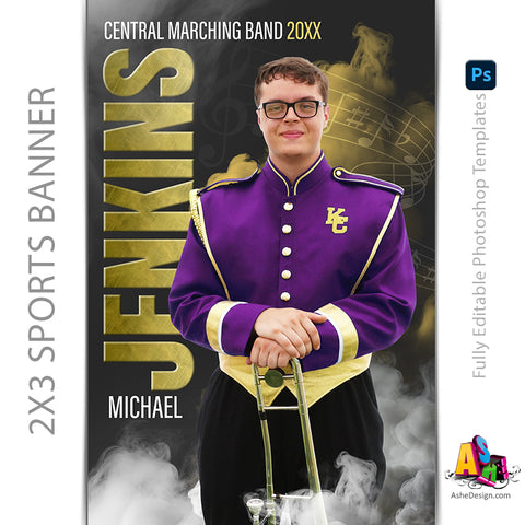 2x3 Amped Sports Banner - Sports Legends Marching Band