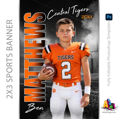2x3 Amped Sports Banner - Standout Football