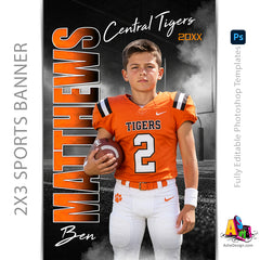 2x3 Amped Sports Banner - Standout Football