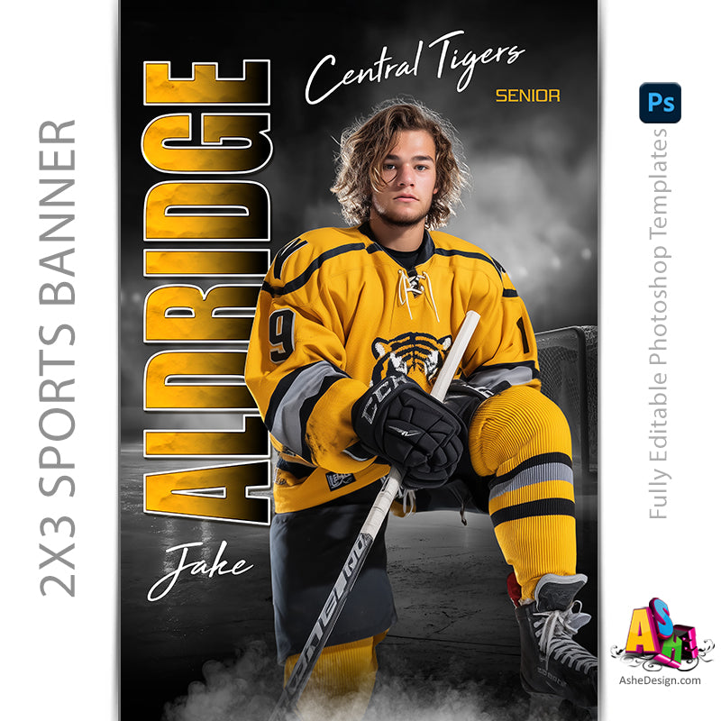 2x3 Amped Sports Banner - Standout Hockey