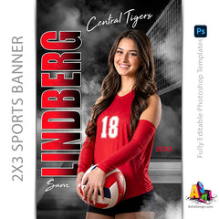 2x3 Amped Sports Banner - Standout Volleyball