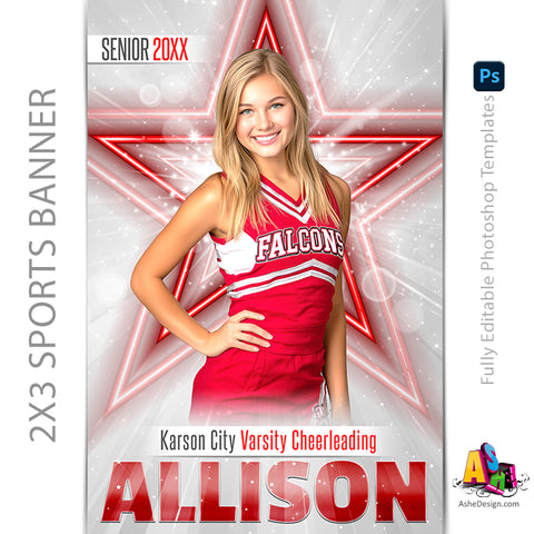 2x3 Amped Sports Banner - Stardust Cheer
