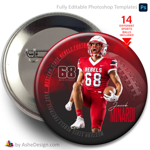 Sports Button - Inner Circle Multi-Sport Template for Photoshop