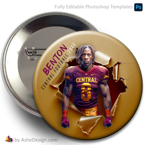 Sports Button - Multi-Sport Photoshop Template - Ripping Through