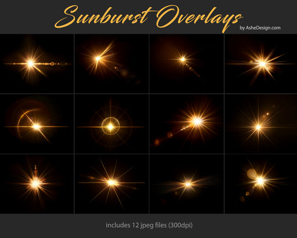 Designer Gems -  Sunburst Overlays