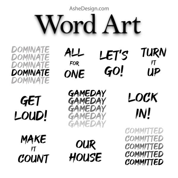 Word Art Overlays - Team Spirit