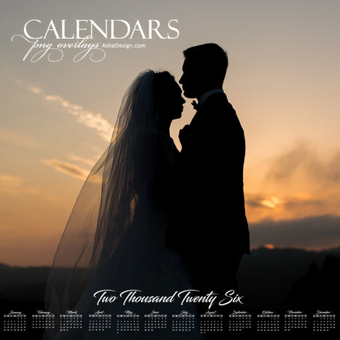 Designer Gems - 2026 Calendar Overlays - Fancy Script