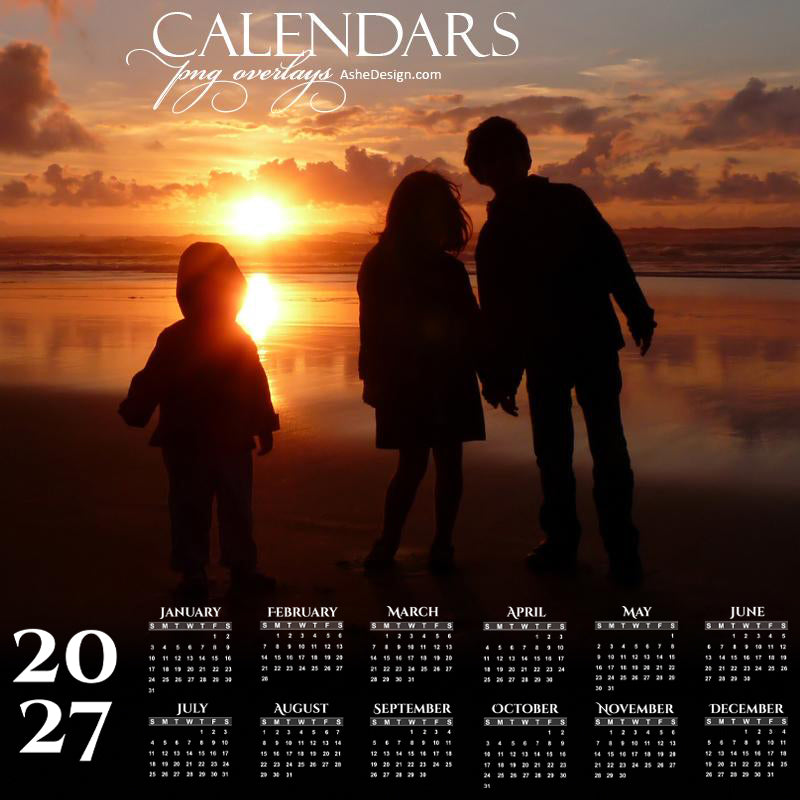 Designer Gems - 2027 Calendar Overlays - Serif