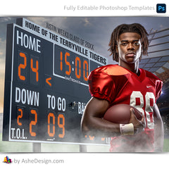 Amped Effects - Scoreboard Football Poster Template For Photoshop