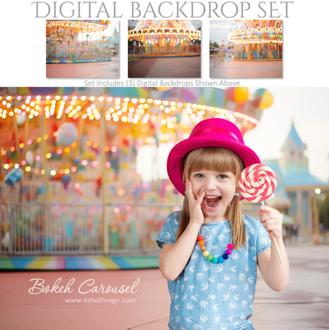 Digital Backdrop Set - Bokeh Carousel