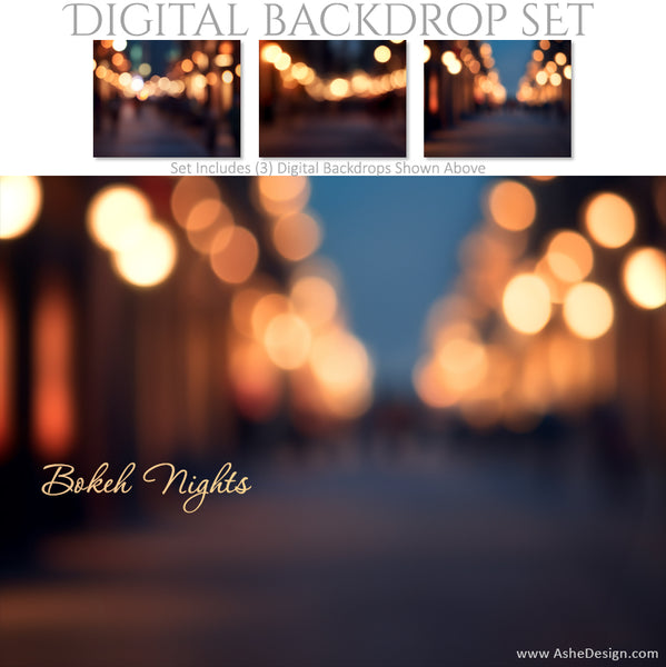 Digital Backdrop Set - Bokeh Nights