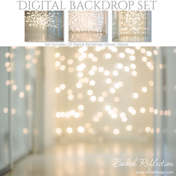 Digital Backdrop Set - Bokeh Reflection