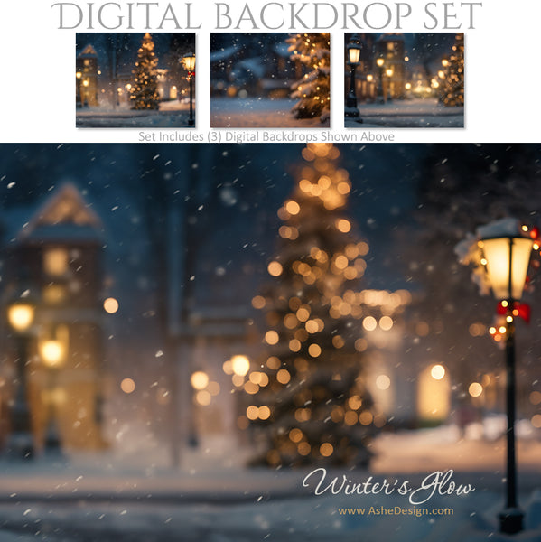 Digital Backdrop Set - Winter's Glow