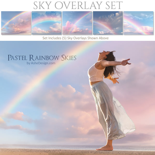 Designer Gems - Overlays - Pastel Rainbow Skies
