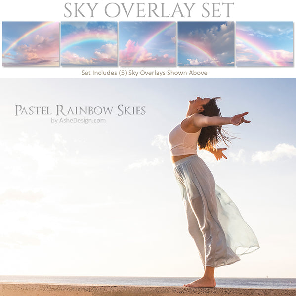 Designer Gems - Overlays - Pastel Rainbow Skies