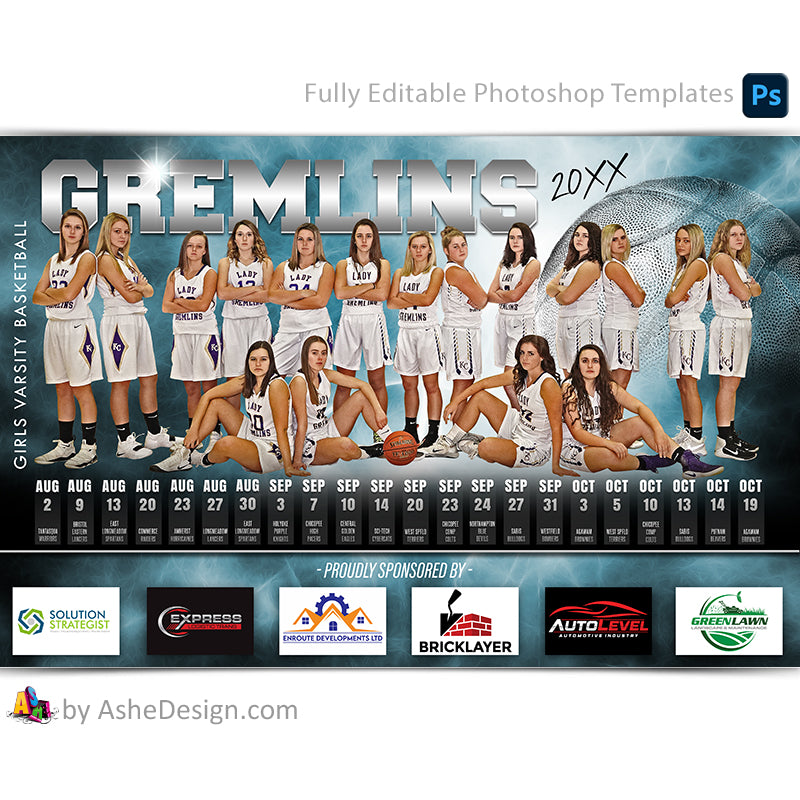 Ashe Design | Sports Team Schedule Sponsor Poster Portrait