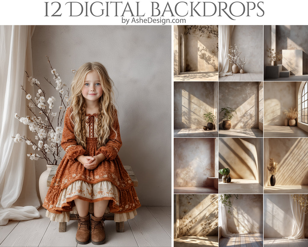 Digital Photography Backdrops - Boho Walls