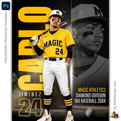 Amped Effects - Double Take Baseball Poster Template For Photoshop