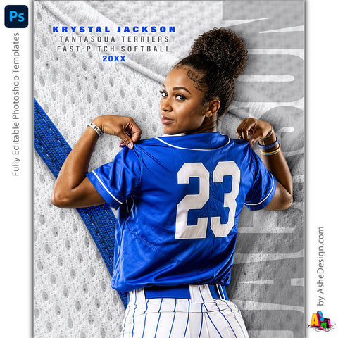 Amped Effects - Gameday Jersey Baseball Softball Poster Template For Photoshop