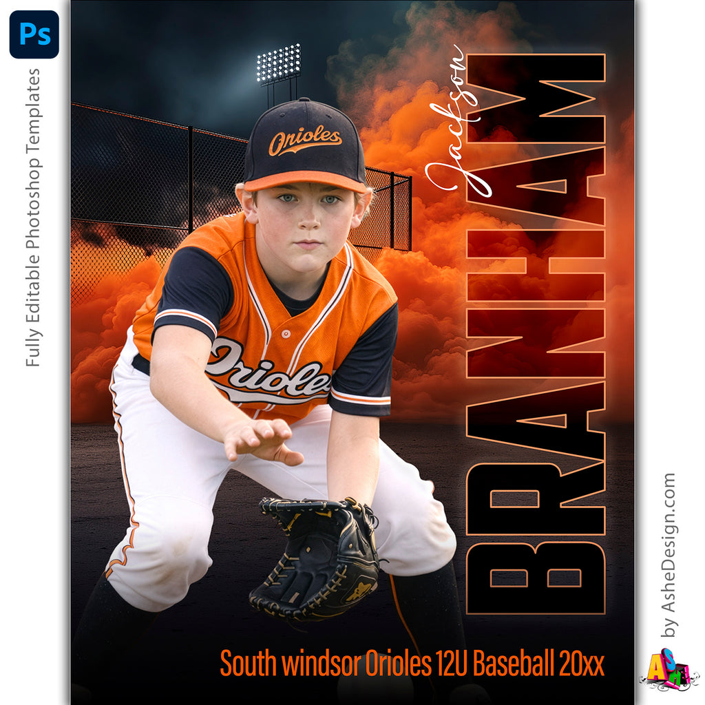 Amped Effects - Power Play Baseball Poster Template For Photoshop