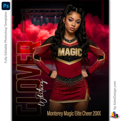 Amped Effects - Power Play Cheer Poster Template For Photoshop