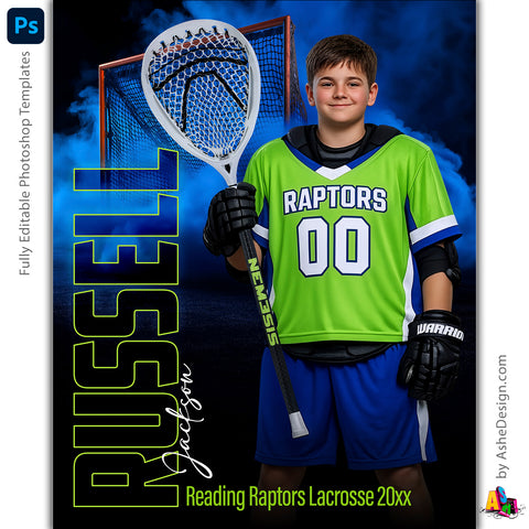 Amped Effects - Power Play Lacrosse Poster Template For Photoshop