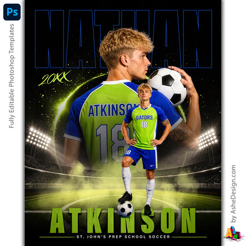Amped Effects - Power Ring Soccer Poster Template For Photoshop
