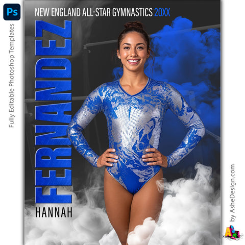 Amped Effects - Sports Legends Gymnastics Poster Template For Photoshop